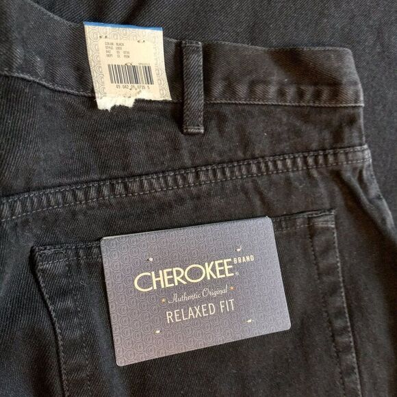 NWT Cherokee Relaxed Fit Black Cotton Mens 38 X 34 Jeans - Picture 2 of 8
